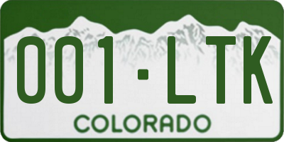 CO license plate 001LTK