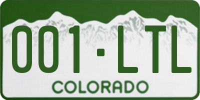 CO license plate 001LTL