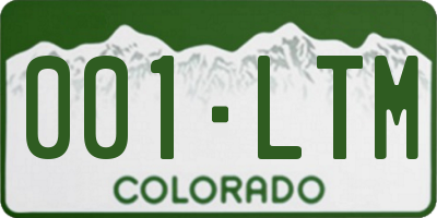 CO license plate 001LTM