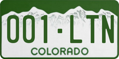 CO license plate 001LTN