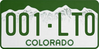 CO license plate 001LTO