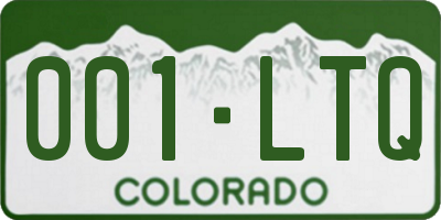 CO license plate 001LTQ