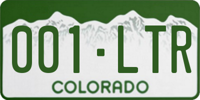 CO license plate 001LTR