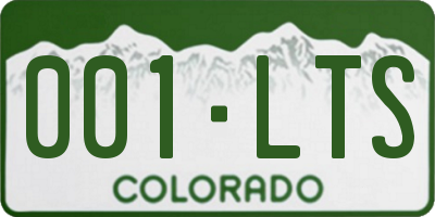 CO license plate 001LTS