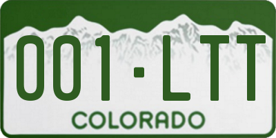 CO license plate 001LTT