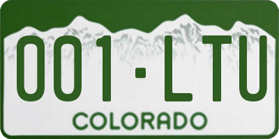 CO license plate 001LTU