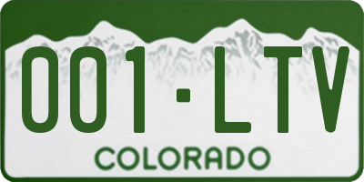 CO license plate 001LTV