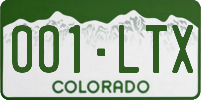 CO license plate 001LTX