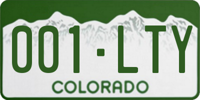 CO license plate 001LTY