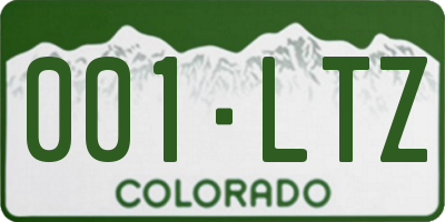 CO license plate 001LTZ