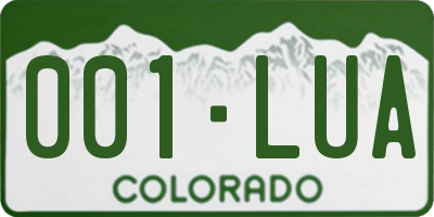 CO license plate 001LUA