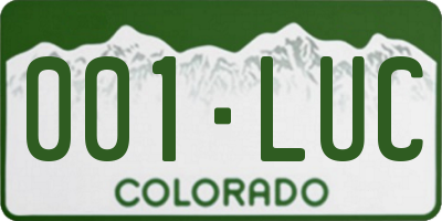 CO license plate 001LUC