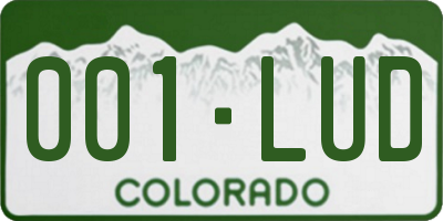 CO license plate 001LUD
