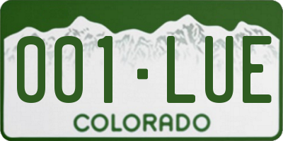 CO license plate 001LUE