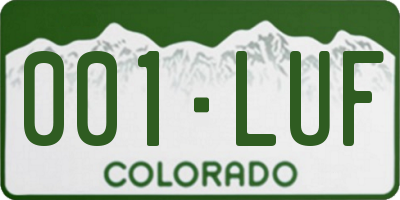 CO license plate 001LUF