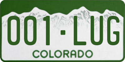 CO license plate 001LUG