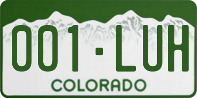 CO license plate 001LUH