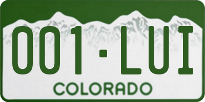 CO license plate 001LUI