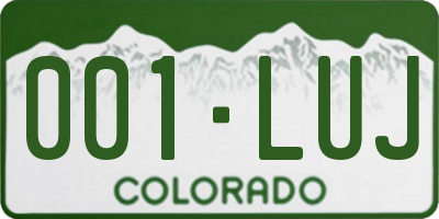 CO license plate 001LUJ