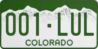 CO license plate 001LUL