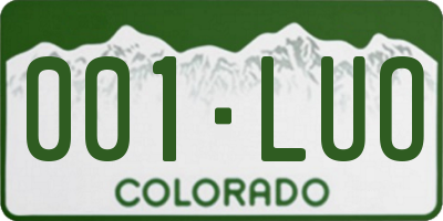 CO license plate 001LUO