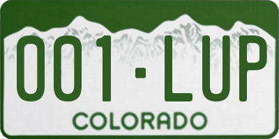 CO license plate 001LUP