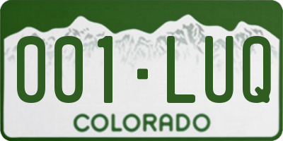 CO license plate 001LUQ