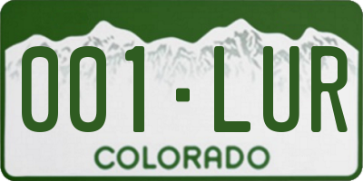 CO license plate 001LUR