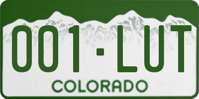 CO license plate 001LUT