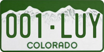 CO license plate 001LUY