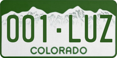 CO license plate 001LUZ