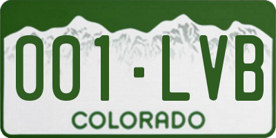 CO license plate 001LVB