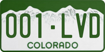 CO license plate 001LVD