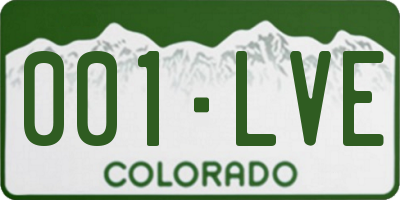 CO license plate 001LVE