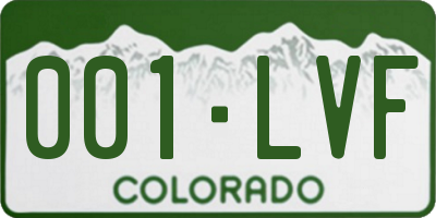 CO license plate 001LVF