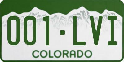 CO license plate 001LVI