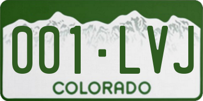 CO license plate 001LVJ