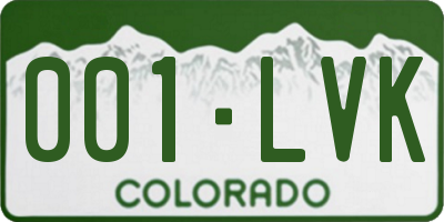 CO license plate 001LVK