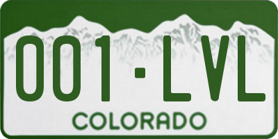 CO license plate 001LVL