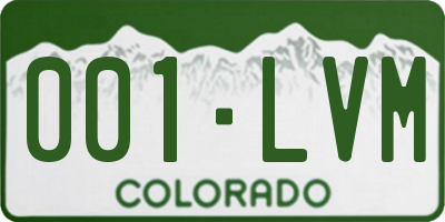 CO license plate 001LVM