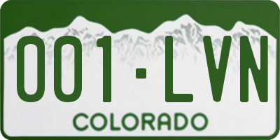 CO license plate 001LVN