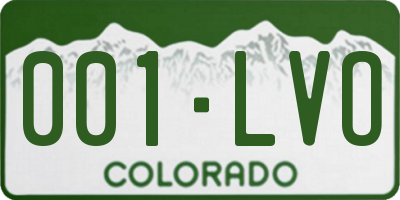 CO license plate 001LVO