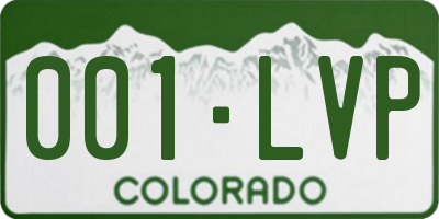 CO license plate 001LVP