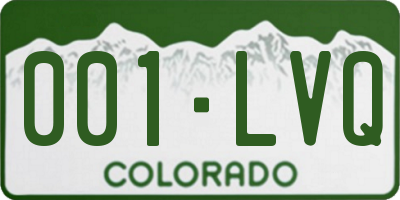 CO license plate 001LVQ