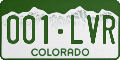 CO license plate 001LVR