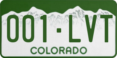 CO license plate 001LVT