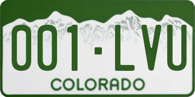 CO license plate 001LVU