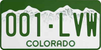 CO license plate 001LVW