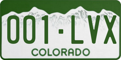 CO license plate 001LVX