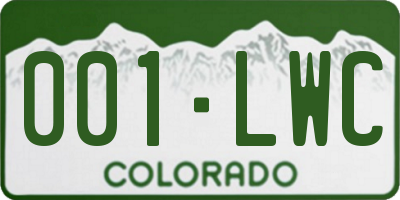 CO license plate 001LWC